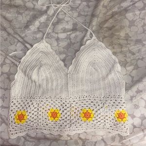 NWT Aerie Crochet Halter Crop Top